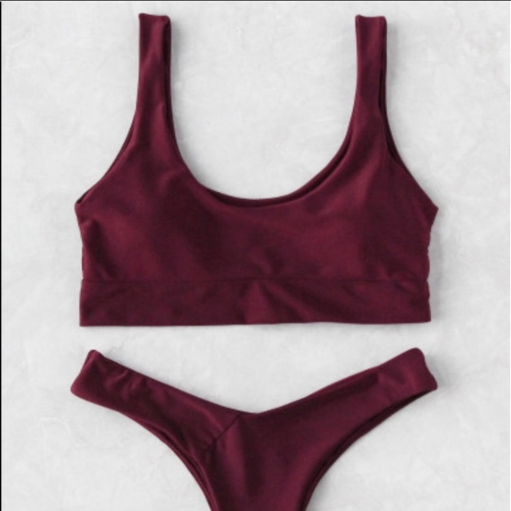 Burgundy bikini